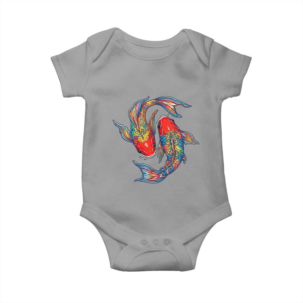 Rainbow Koi Fish LGBTQ Pride Baby Onesie Colorful Japanese Carp