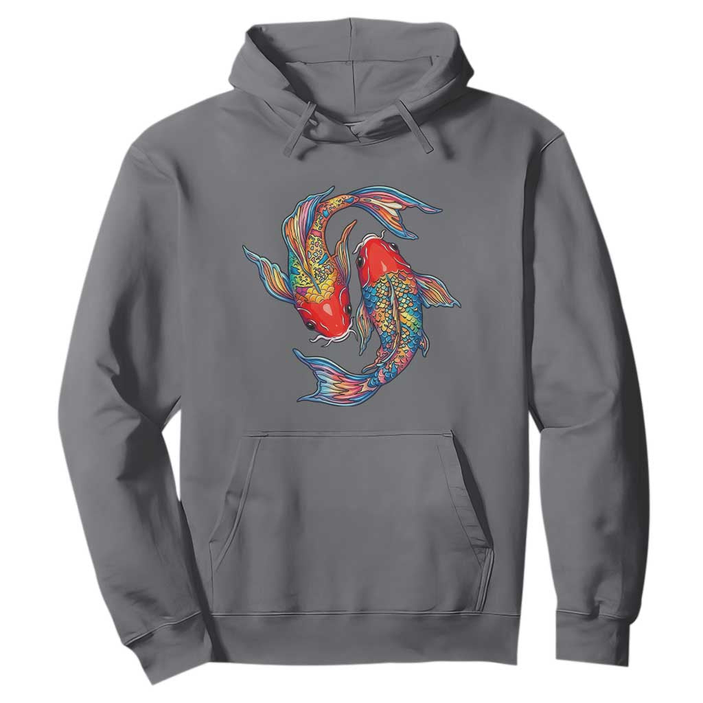 Rainbow Koi Fish LGBTQ Pride Hoodie Colorful Japanese Carp TS12 Charcoal Print Your Wear