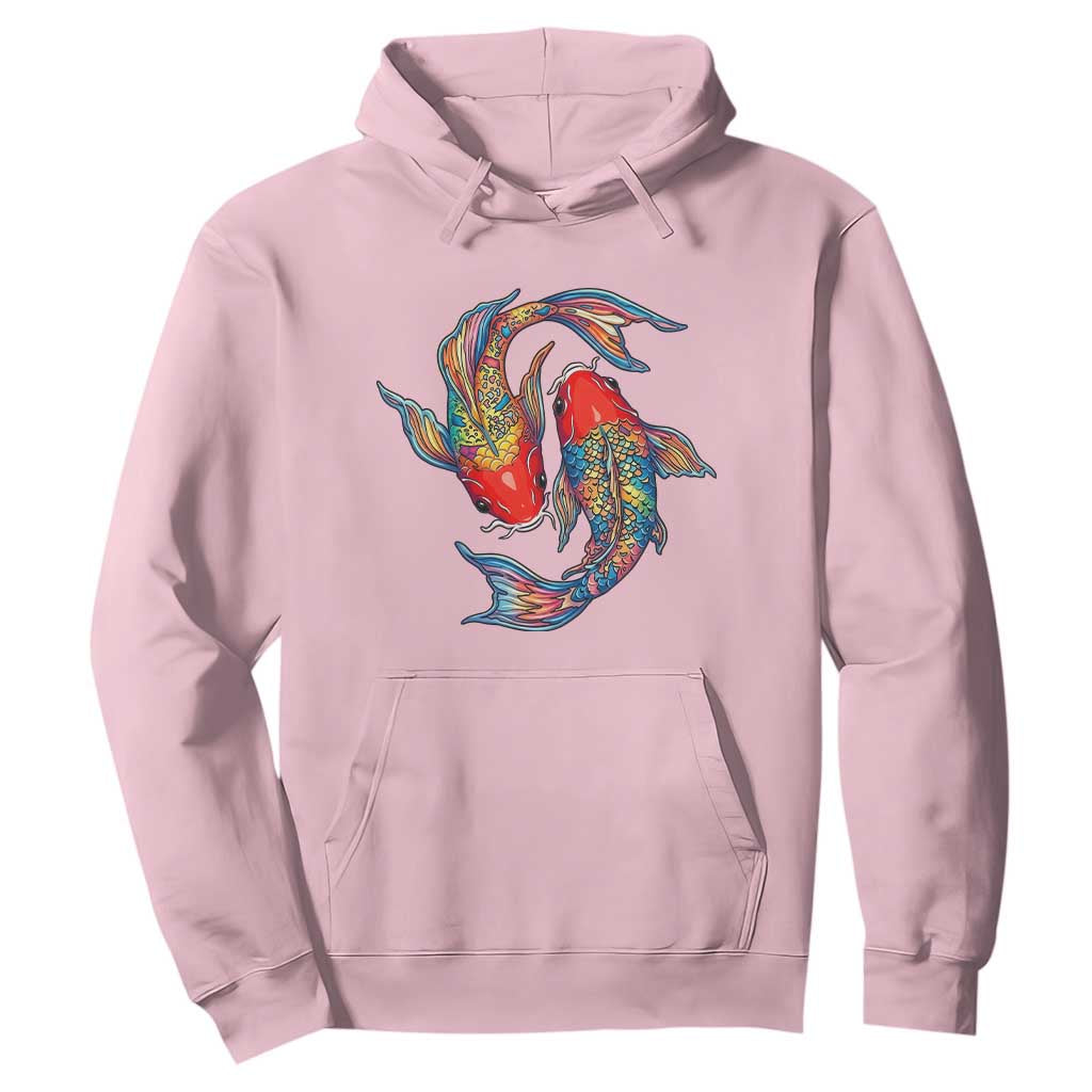 Rainbow Koi Fish LGBTQ Pride Hoodie Colorful Japanese Carp TS12 Light Pink Print Your Wear