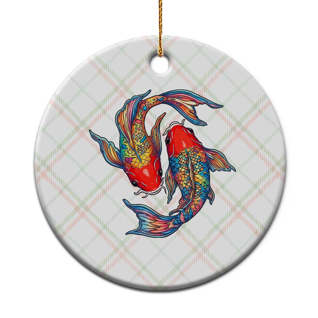 Rainbow Koi Fish LGBTQ Pride Ceramic Ornament Colorful Japanese Carp