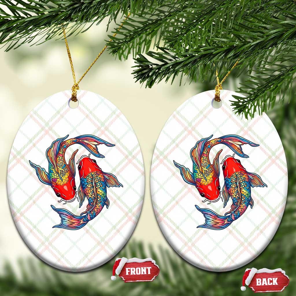 Rainbow Koi Fish LGBTQ Pride Ceramic Ornament Colorful Japanese Carp