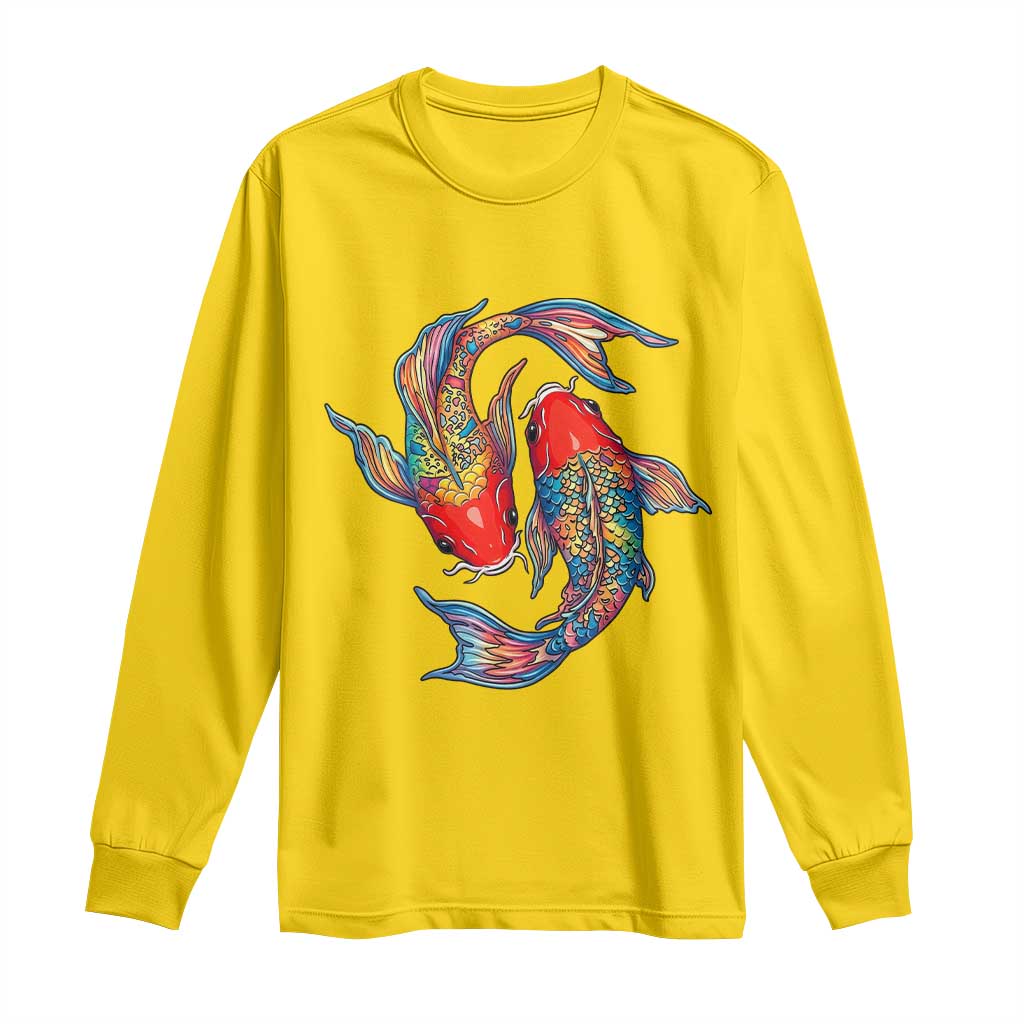 Rainbow Koi Fish LGBTQ Pride Long Sleeve Shirt Colorful Japanese Carp TS12 Daisy Print Your Wear