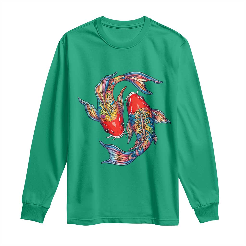 Rainbow Koi Fish LGBTQ Pride Long Sleeve Shirt Colorful Japanese Carp TS12 Irish Green Print Your Wear