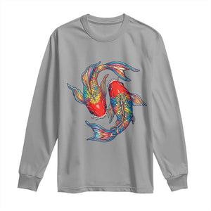 Rainbow Koi Fish LGBTQ Pride Long Sleeve Shirt Colorful Japanese Carp TS12 Sport Gray Print Your Wear