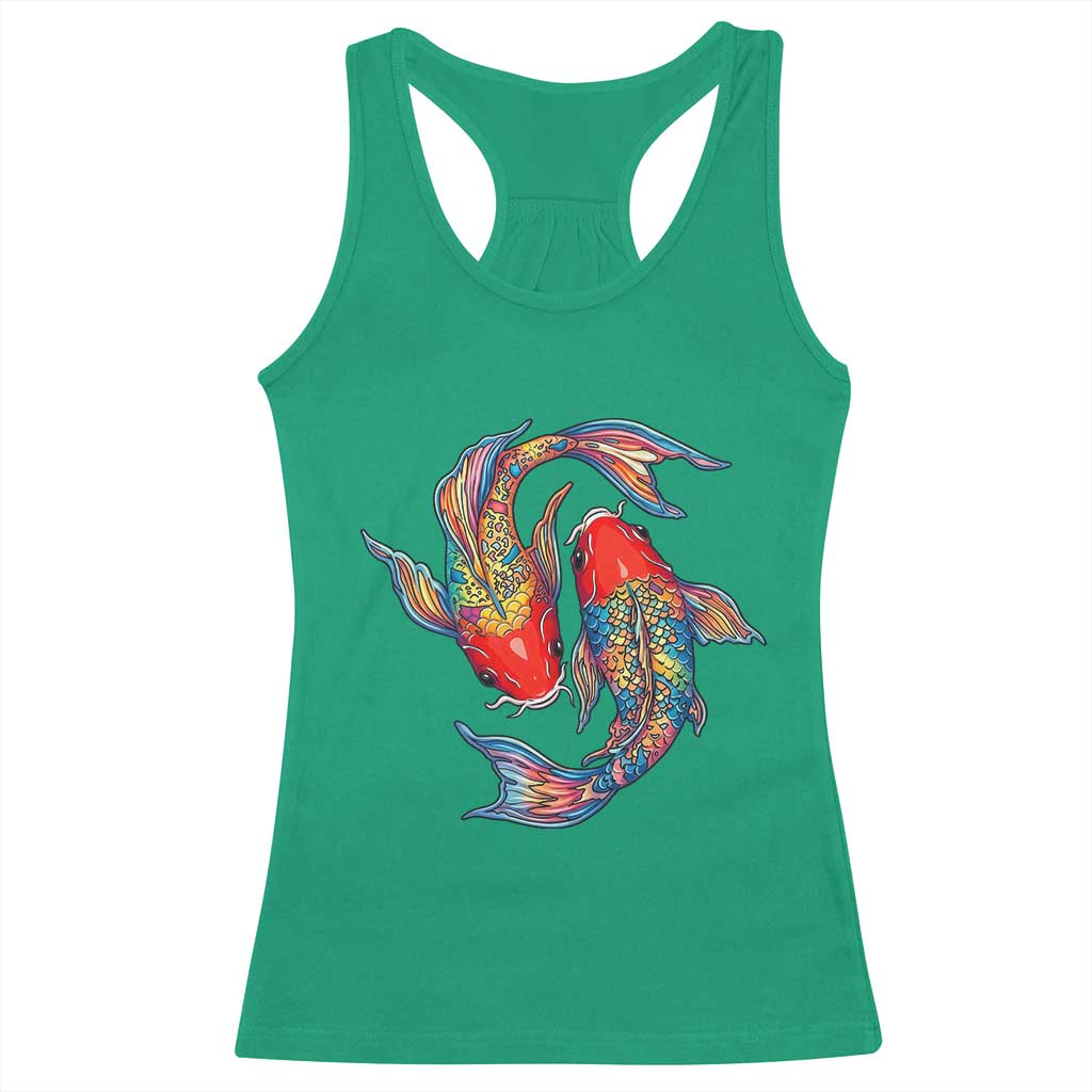Rainbow Koi Fish LGBTQ Pride Racerback Tank Top Colorful Japanese Carp TS12 Irish Green Print Your Wear