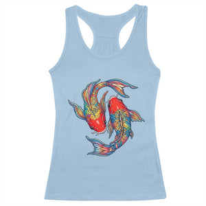 Rainbow Koi Fish LGBTQ Pride Racerback Tank Top Colorful Japanese Carp TS12 Light Blue Print Your Wear