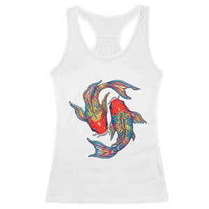 Rainbow Koi Fish LGBTQ Pride Racerback Tank Top Colorful Japanese Carp TS12 White Print Your Wear