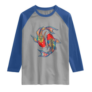 Rainbow Koi Fish LGBTQ Pride Raglan Shirt Colorful Japanese Carp