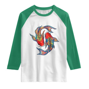 Rainbow Koi Fish LGBTQ Pride Raglan Shirt Colorful Japanese Carp