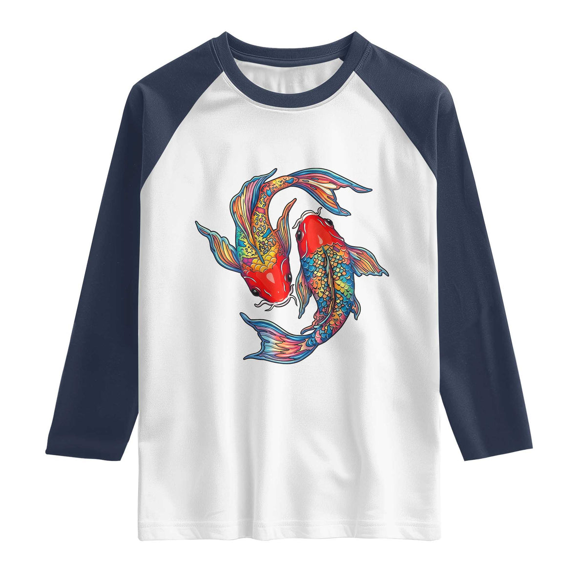 Rainbow Koi Fish LGBTQ Pride Raglan Shirt Colorful Japanese Carp