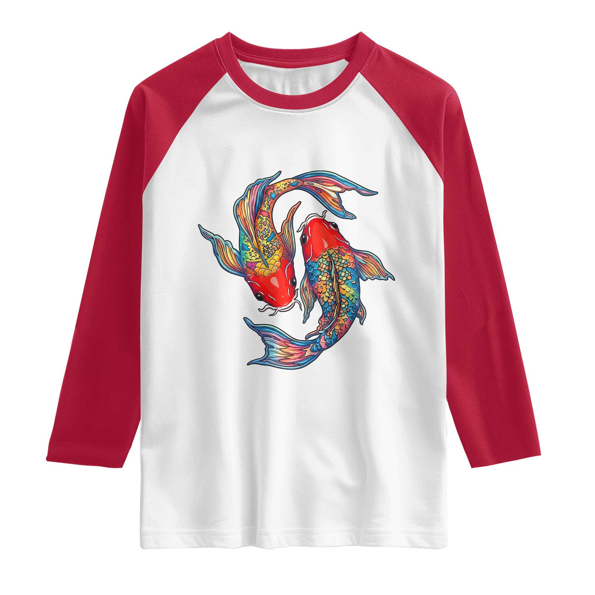 Rainbow Koi Fish LGBTQ Pride Raglan Shirt Colorful Japanese Carp