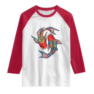 Rainbow Koi Fish LGBTQ Pride Raglan Shirt Colorful Japanese Carp
