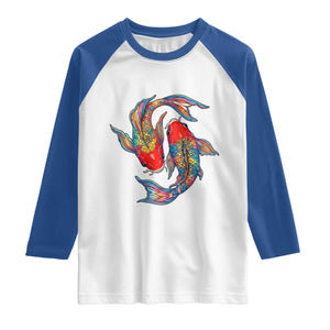 Rainbow Koi Fish LGBTQ Pride Raglan Shirt Colorful Japanese Carp