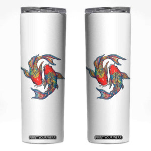 Rainbow Koi Fish LGBTQ Pride Skinny Tumbler Colorful Japanese Carp TS12 White Print Your Wear