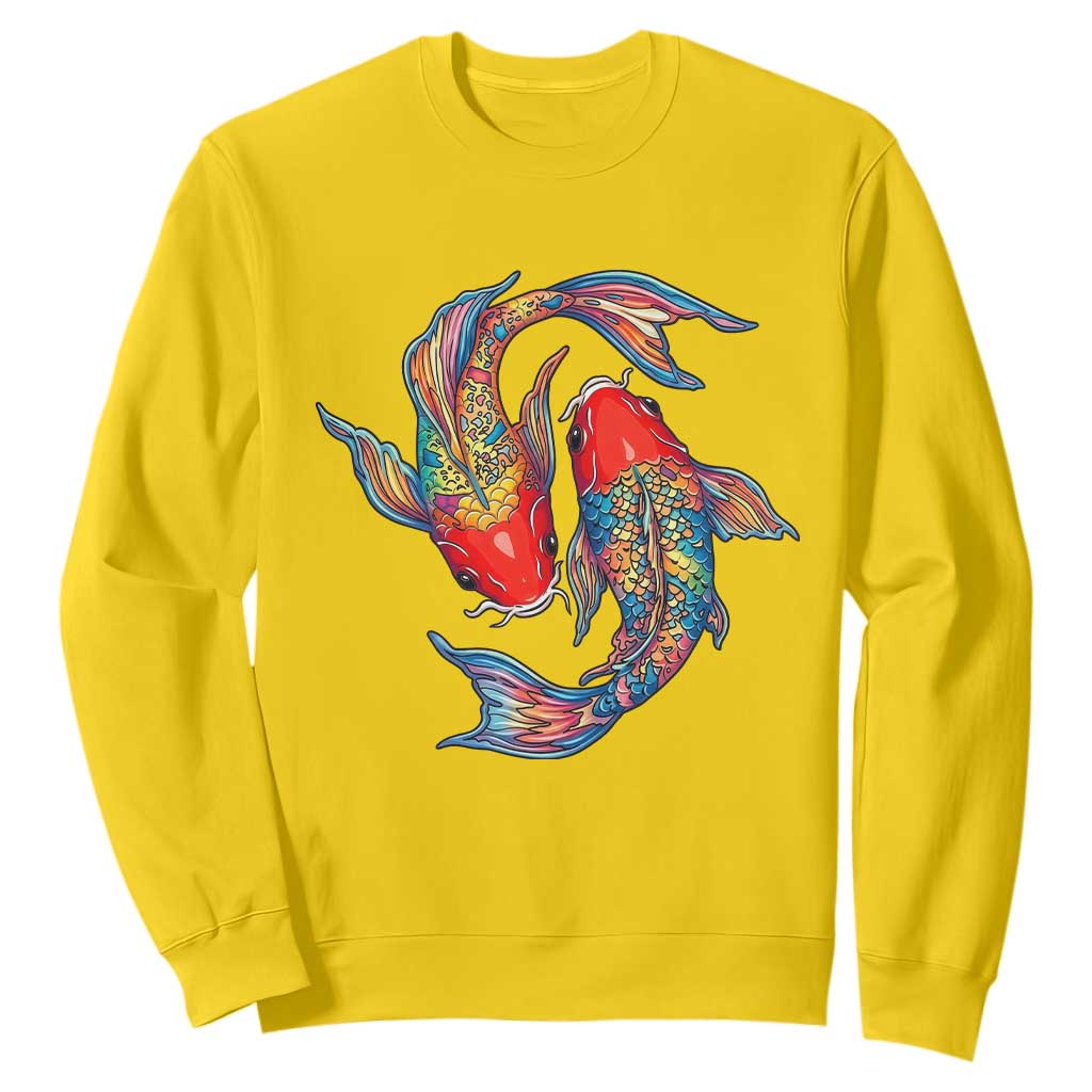 Rainbow Koi Fish LGBTQ Pride Sweatshirt Colorful Japanese Carp