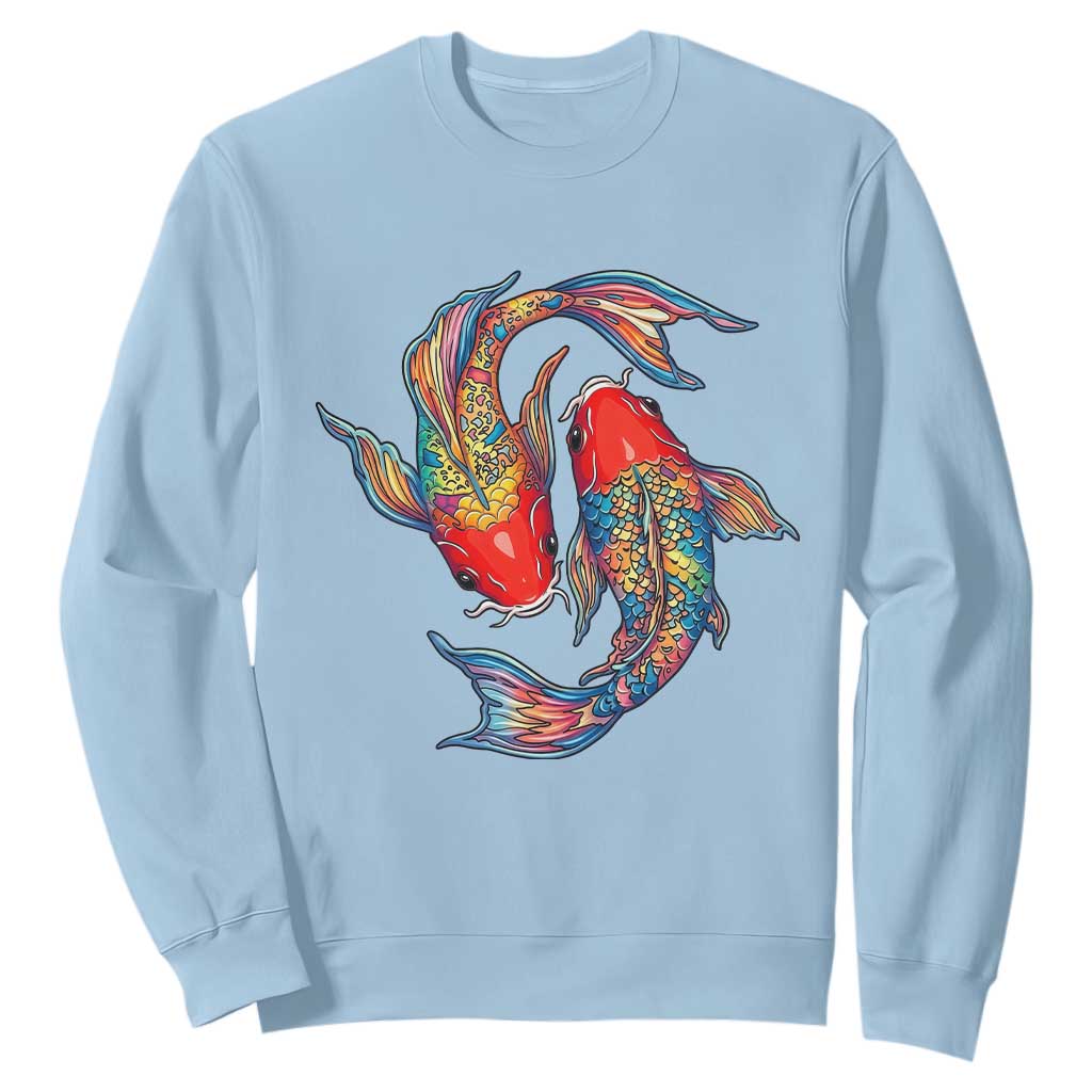 Rainbow Koi Fish LGBTQ Pride Sweatshirt Colorful Japanese Carp