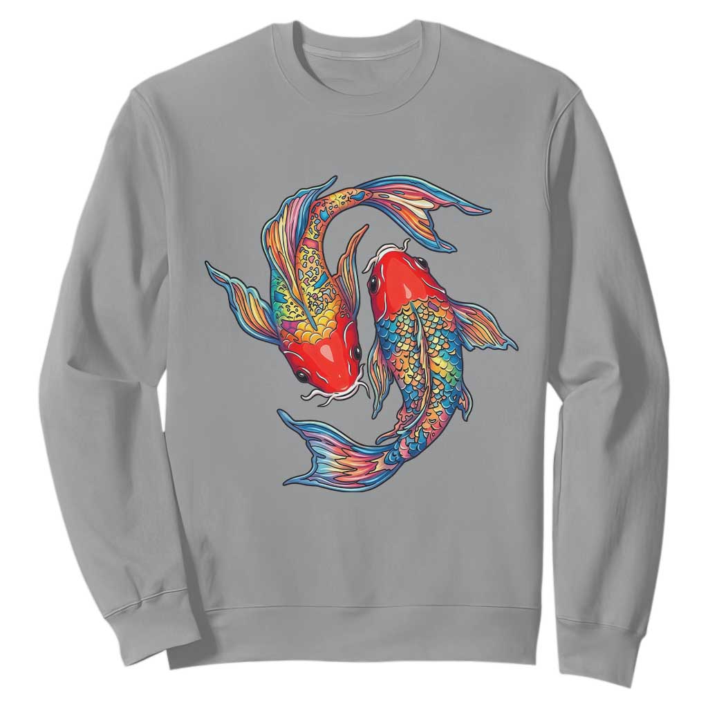 Rainbow Koi Fish LGBTQ Pride Sweatshirt Colorful Japanese Carp
