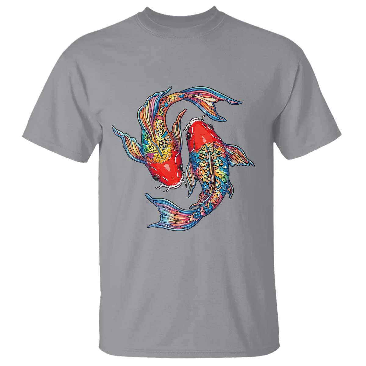 Rainbow Koi Fish LGBTQ Pride T Shirt Colorful Japanese Carp TS12 Sport Gray Print Your Wear