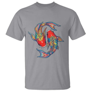Rainbow Koi Fish LGBTQ Pride T Shirt Colorful Japanese Carp TS12 Sport Gray Print Your Wear