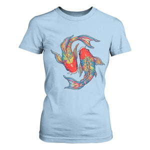 Rainbow Koi Fish LGBTQ Pride T Shirt For Women Colorful Japanese Carp TS12 Light Blue Print Your Wear