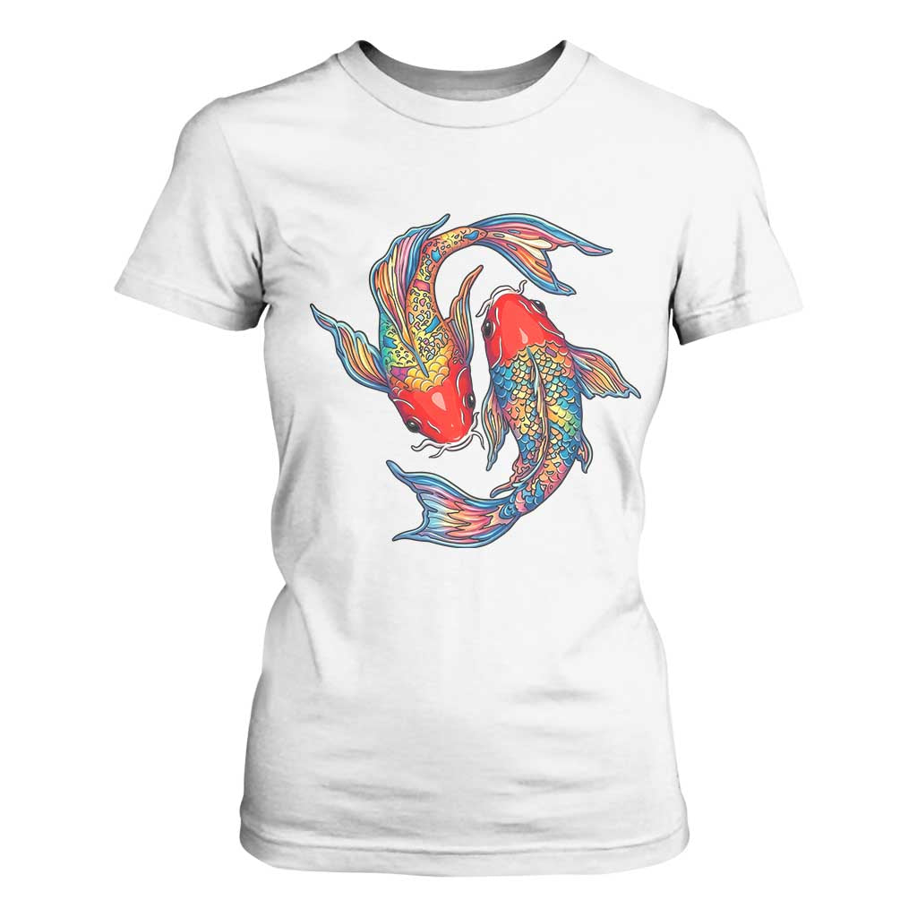 Rainbow Koi Fish LGBTQ Pride T Shirt For Women Colorful Japanese Carp TS12 White Print Your Wear