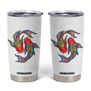 Rainbow Koi Fish LGBTQ Pride Tumbler Cup Colorful Japanese Carp