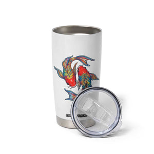 Rainbow Koi Fish LGBTQ Pride Tumbler Cup Colorful Japanese Carp