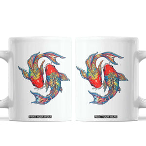Rainbow Koi Fish LGBTQ Pride Coffee Mug Colorful Japanese Carp TS12 White Print Your Wear