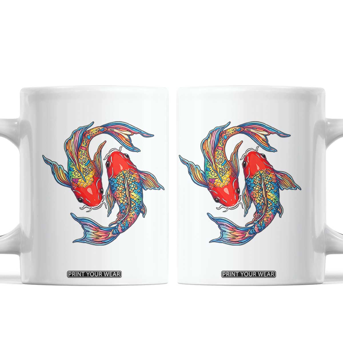Rainbow Koi Fish LGBTQ Pride Coffee Mug Colorful Japanese Carp