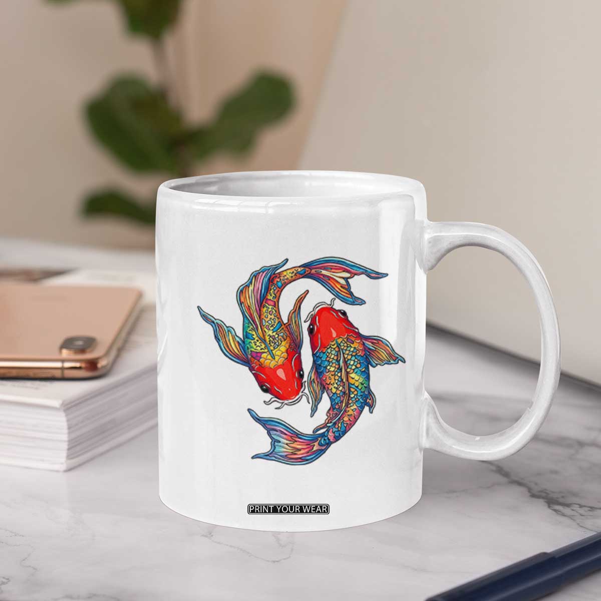 Rainbow Koi Fish LGBTQ Pride Coffee Mug Colorful Japanese Carp TS12 Print Your Wear