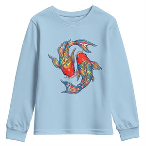 Rainbow Koi Fish LGBTQ Pride Youth Sweatshirt Colorful Japanese Carp