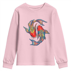 Rainbow Koi Fish LGBTQ Pride Youth Sweatshirt Colorful Japanese Carp