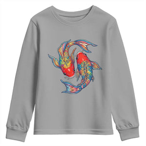 Rainbow Koi Fish LGBTQ Pride Youth Sweatshirt Colorful Japanese Carp