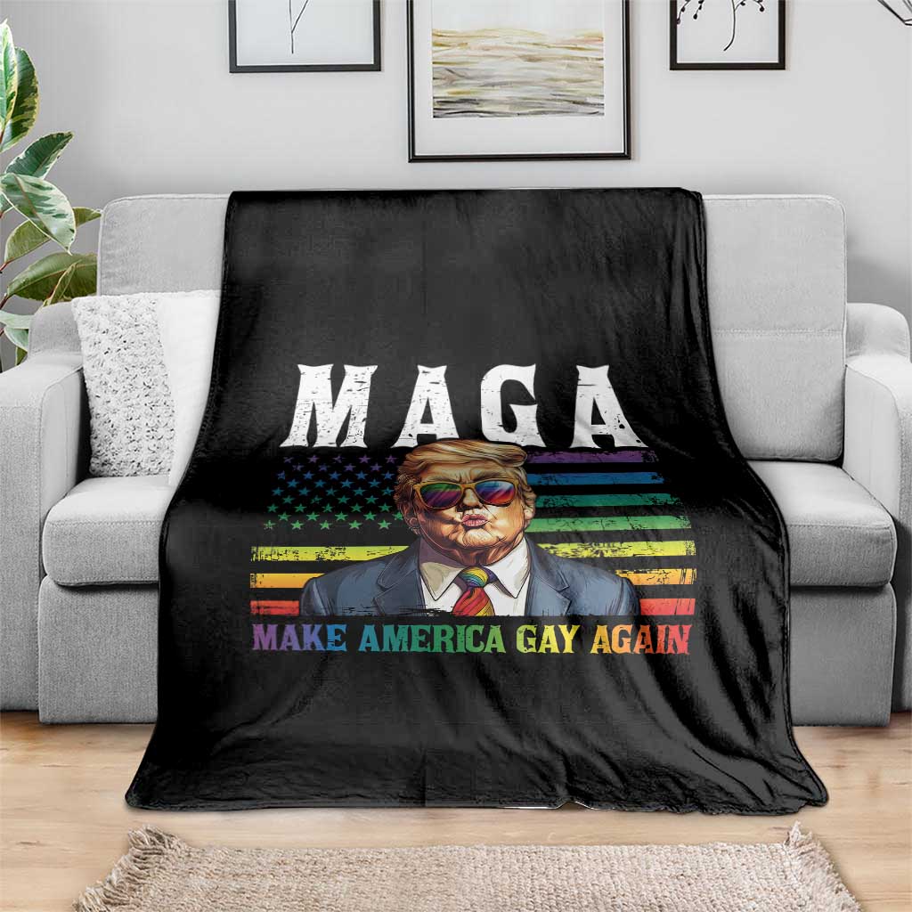 Make America Gay Again Throw Blanket LGBTQ Political Satire TS12 Print Your Wear