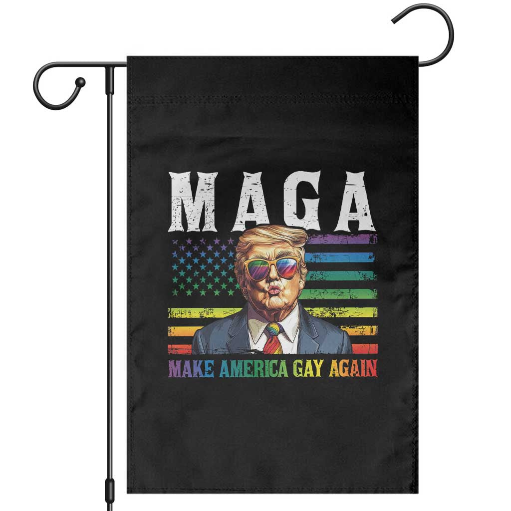 Make America Gay Again Garden Flag LGBTQ Political Satire