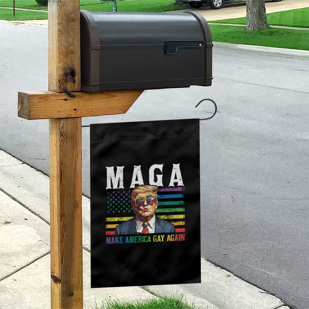Make America Gay Again Garden Flag LGBTQ Political Satire