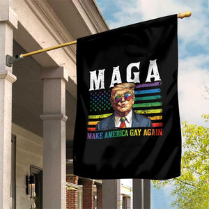 Make America Gay Again Garden Flag LGBTQ Political Satire