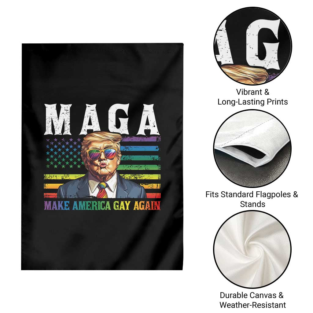 Make America Gay Again Garden Flag LGBTQ Political Satire