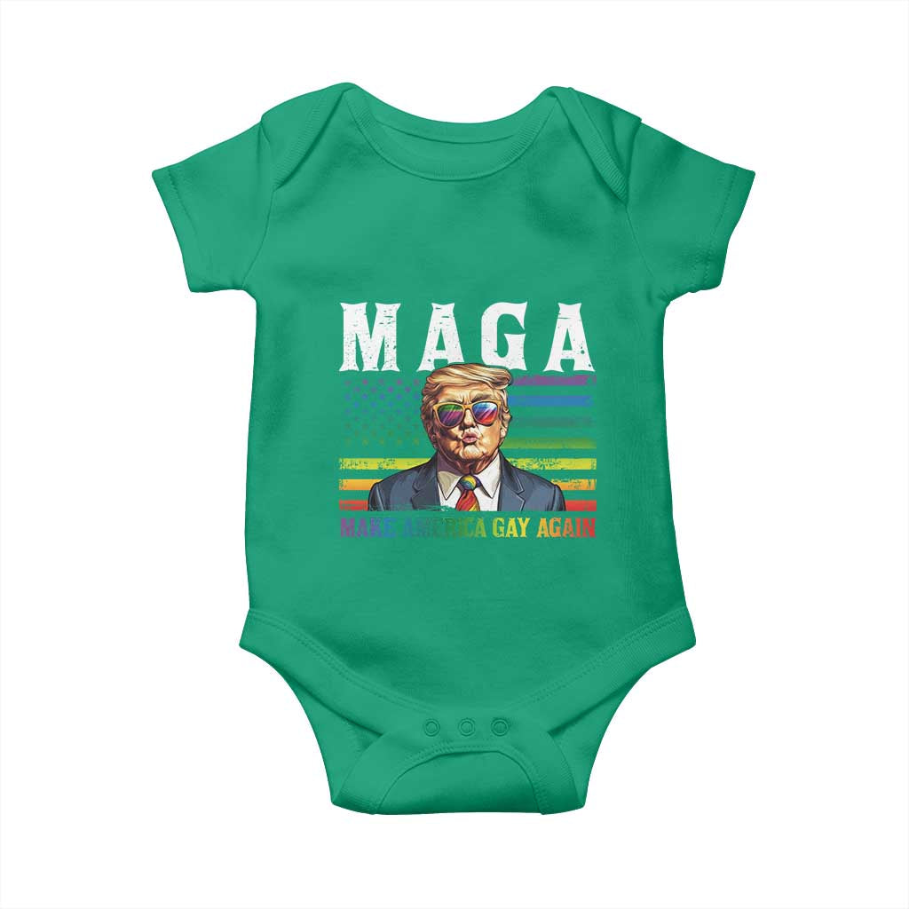 Make America Gay Again Baby Onesie LGBTQ Political Satire TS12 Irish Green Print Your Wear