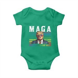 Make America Gay Again Baby Onesie LGBTQ Political Satire TS12 Irish Green Print Your Wear