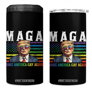 Make America Gay Again 4 in 1 Can Cooler Tumbler LGBTQ Political Satire TS12 One Size: 16 oz Black Print Your Wear