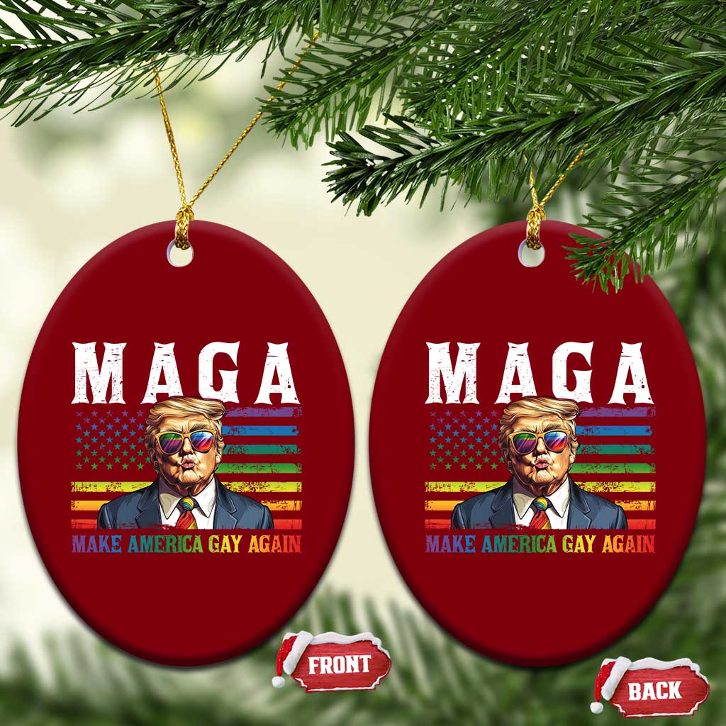 Make America Gay Again Ceramic Ornament LGBTQ Political Satire