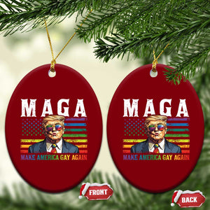 Make America Gay Again Ceramic Ornament LGBTQ Political Satire