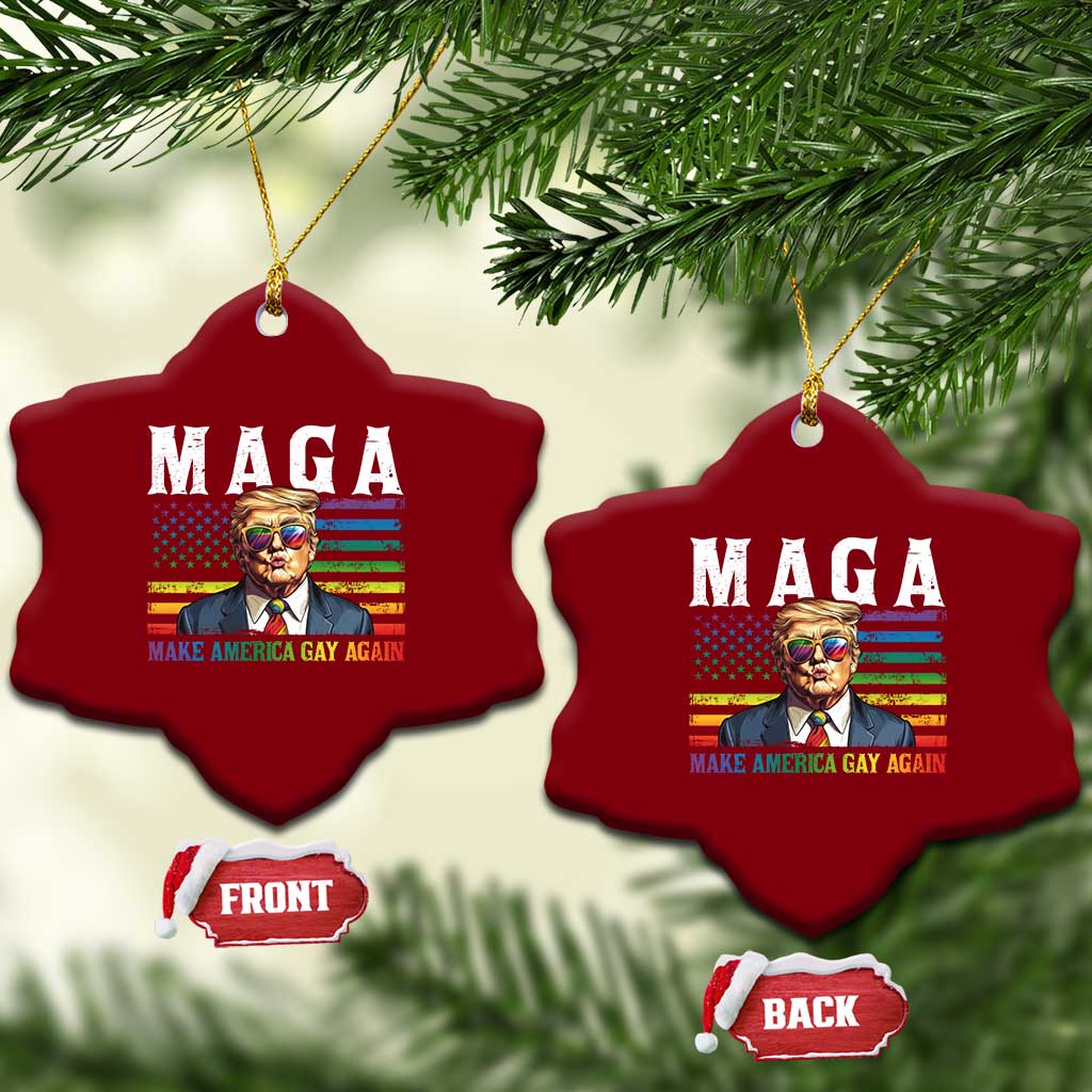 Make America Gay Again Ceramic Ornament LGBTQ Political Satire