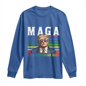 Make America Gay Again Long Sleeve Shirt LGBTQ Political Satire TS12 Royal Blue Print Your Wear