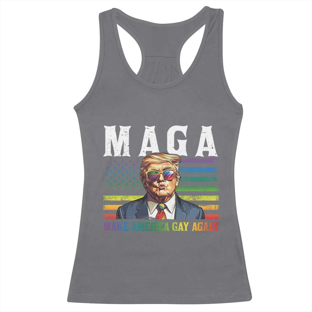 Make America Gay Again Racerback Tank Top LGBTQ Political Satire TS12 Charcoal Print Your Wear