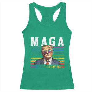 Make America Gay Again Racerback Tank Top LGBTQ Political Satire TS12 Irish Green Print Your Wear