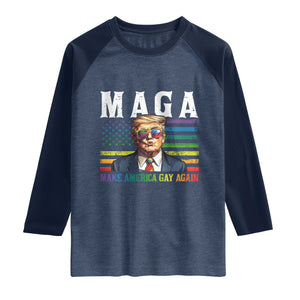Make America Gay Again Raglan Shirt LGBTQ Political Satire