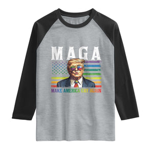 Make America Gay Again Raglan Shirt LGBTQ Political Satire