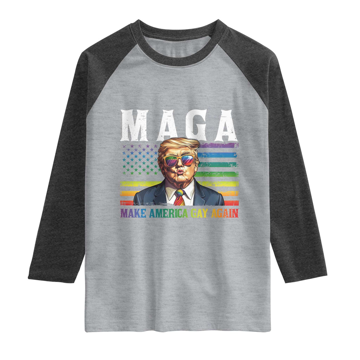 Make America Gay Again Raglan Shirt LGBTQ Political Satire